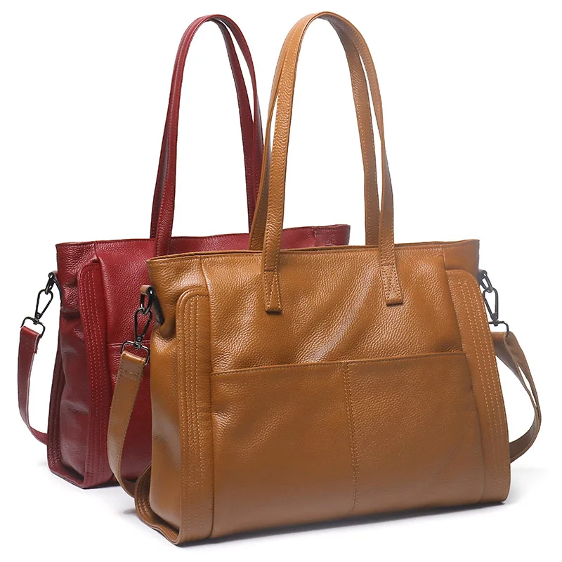 

Top-grain Cowhide Fashionable Women's Large Handbag Hand-held Crossbody Genuine Leather Women's Large-capacity Designer Luxury