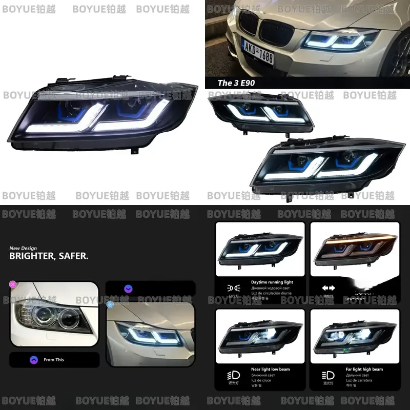 Suitable for BMW 3 E90 Assembly 05-12 Model Three Series Bi-LED Lens Daytime Running Light Front Headlight