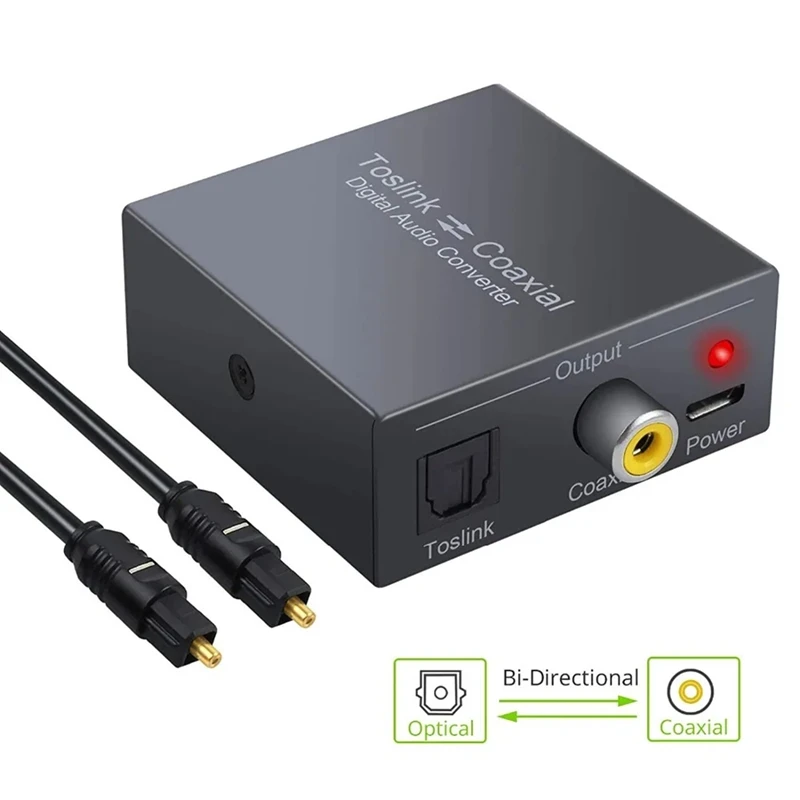 Coaxial Bi-Directional Audio Converter for Spdif Toslink to Coaxial Audio or Coaxial to Toslink Digital Audio Converter-A63M