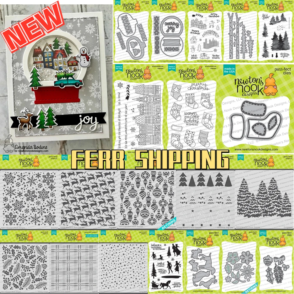 Fantastic Christmas Cutting Dies Stamp Stencil Scrapbooking Diary Decor Embossed Diy Card 2023 New Handmade