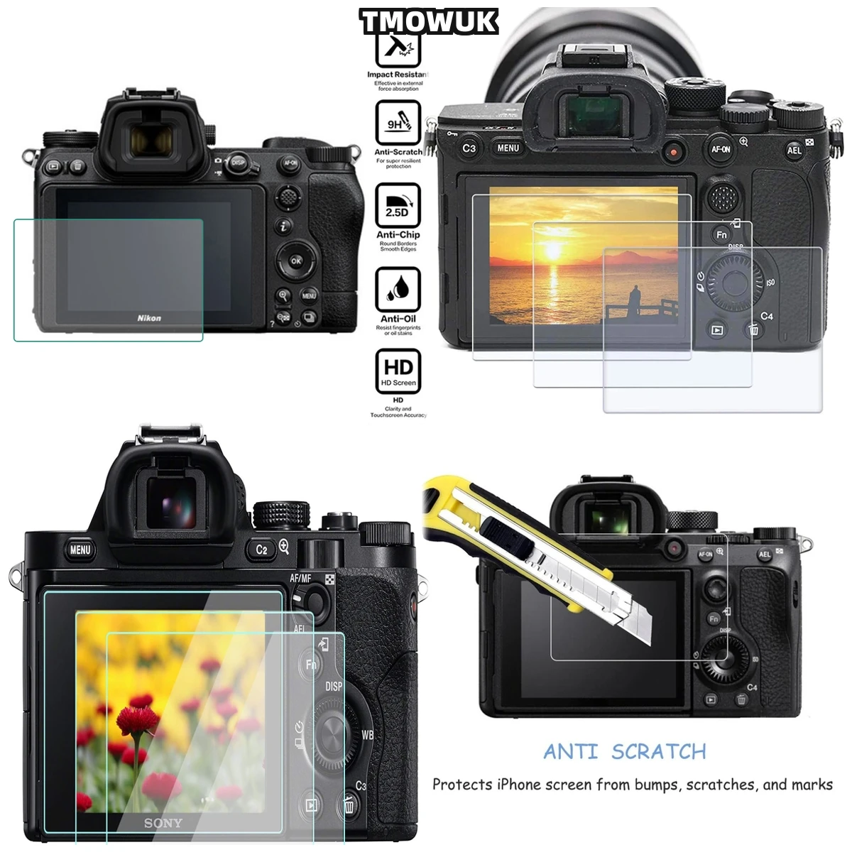 Anti - Glare Tempered Glass Screen Protector For Sony A7II A7III A99 A77/A7R A7 A7s Mark II III/A7M2 A7M3 A7RIII A7RII A7R2 A7R3
