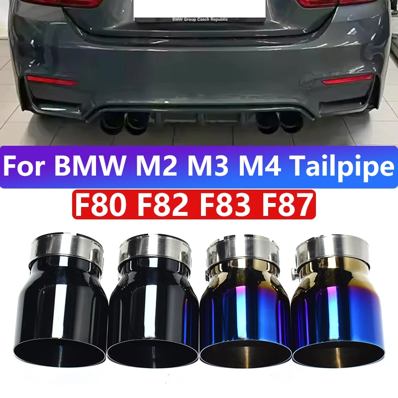 

Для BMW F87 M2 F80 M3 F82 F83 M4 модернизация выхлопной трубы, линейная выхлопная труба из нержавеющей стали, черный наконечник сопла, глушитель, 4 шт.