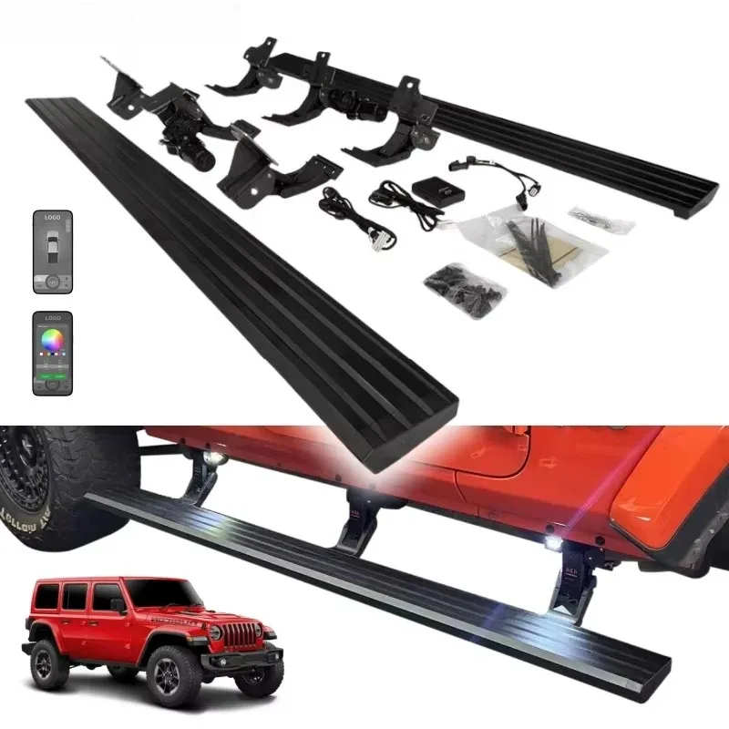 

Aluminum Automatic Retractable Electric Side Steps E Power Running Boards for 2011 Wrangler JK 2 4 Door