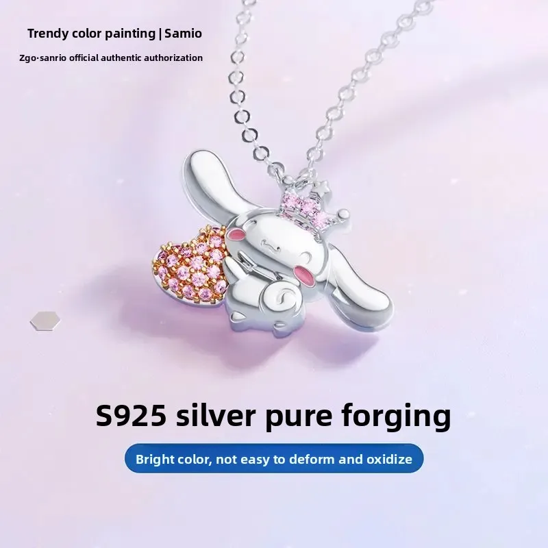 

Original Trendy Color Painting Joint Cinnamoroll Sterling Silver Love Chain Anime Accessories