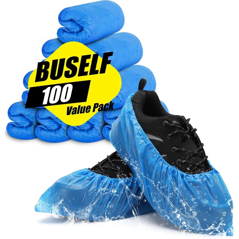 Waterproof Disposable Shoe Covers Non Slip Pack of 100 50 Pairs Premium Reusable Shoe Booties for Indoor Home Protection Hospital Medical Office Hotel Construction Visit Salon Floor Carpet Clean Room Keep Your Floors