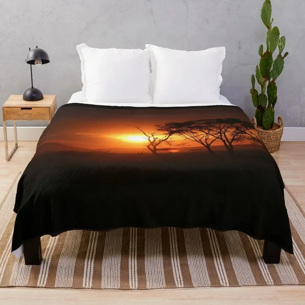 

Sunset, Serengeti National Park, Tanzania, Africa, Landscape, Nature, Photography, BebiCervin Throw Blanket Polar Blankets