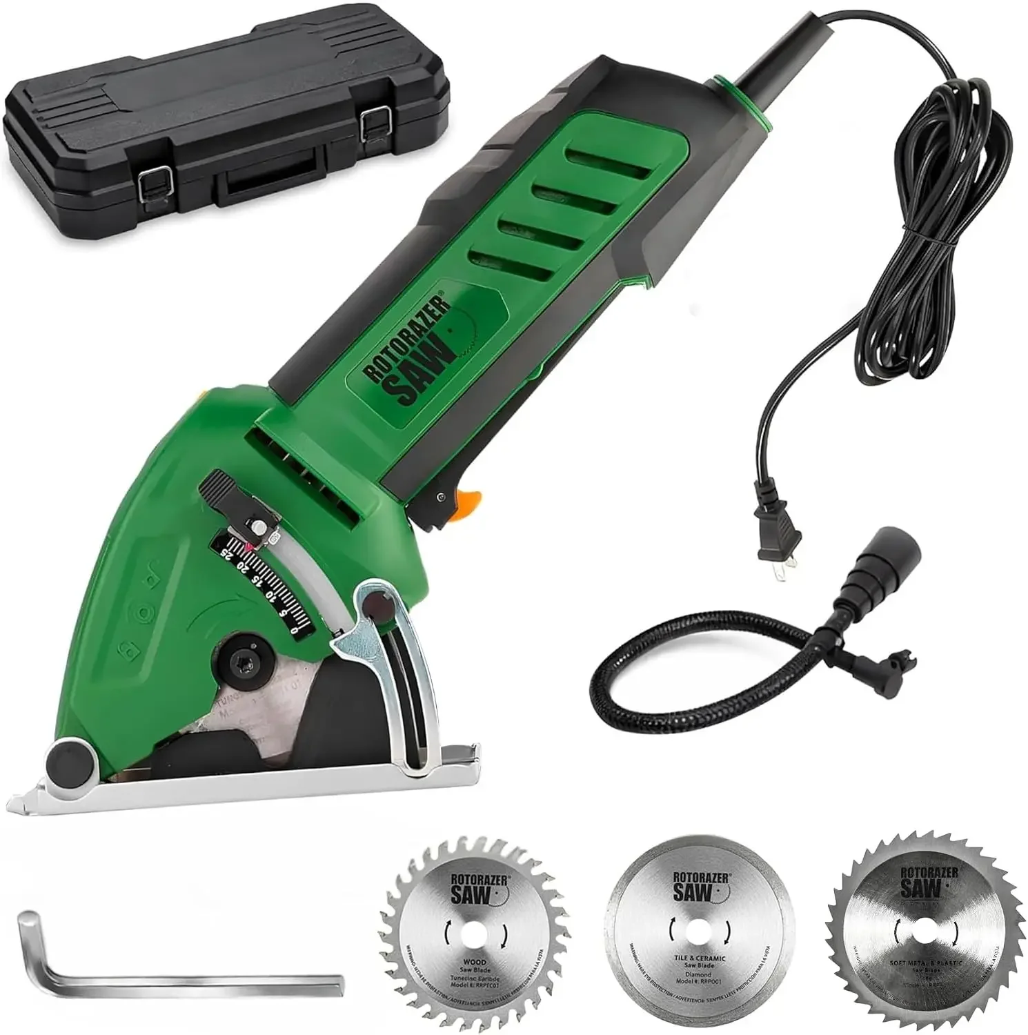Official ROTORAZER Compact Circular Saw Set for DIY Projects - Cut Drywall, Tile, Grout, Metal, Pipes, PVC, Plastic, Copper