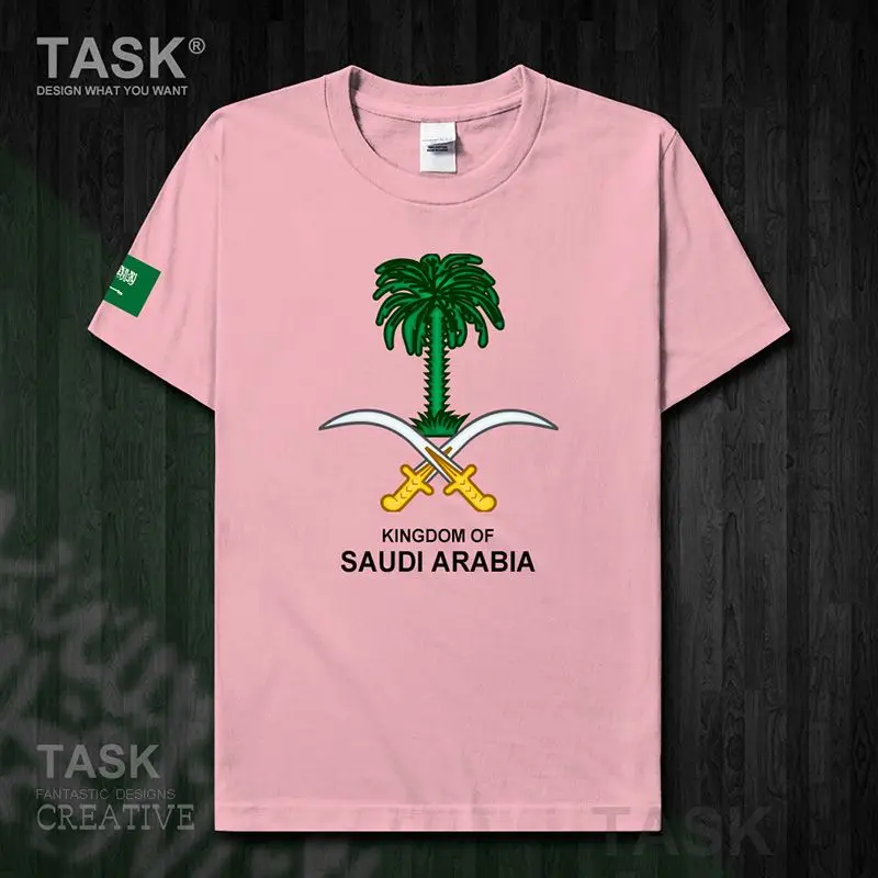 Saudi Arabia Saudi Arabia Cotton T-shirt Short-sleeved Women\'s Sports Football National Team Logo Summer Unisex