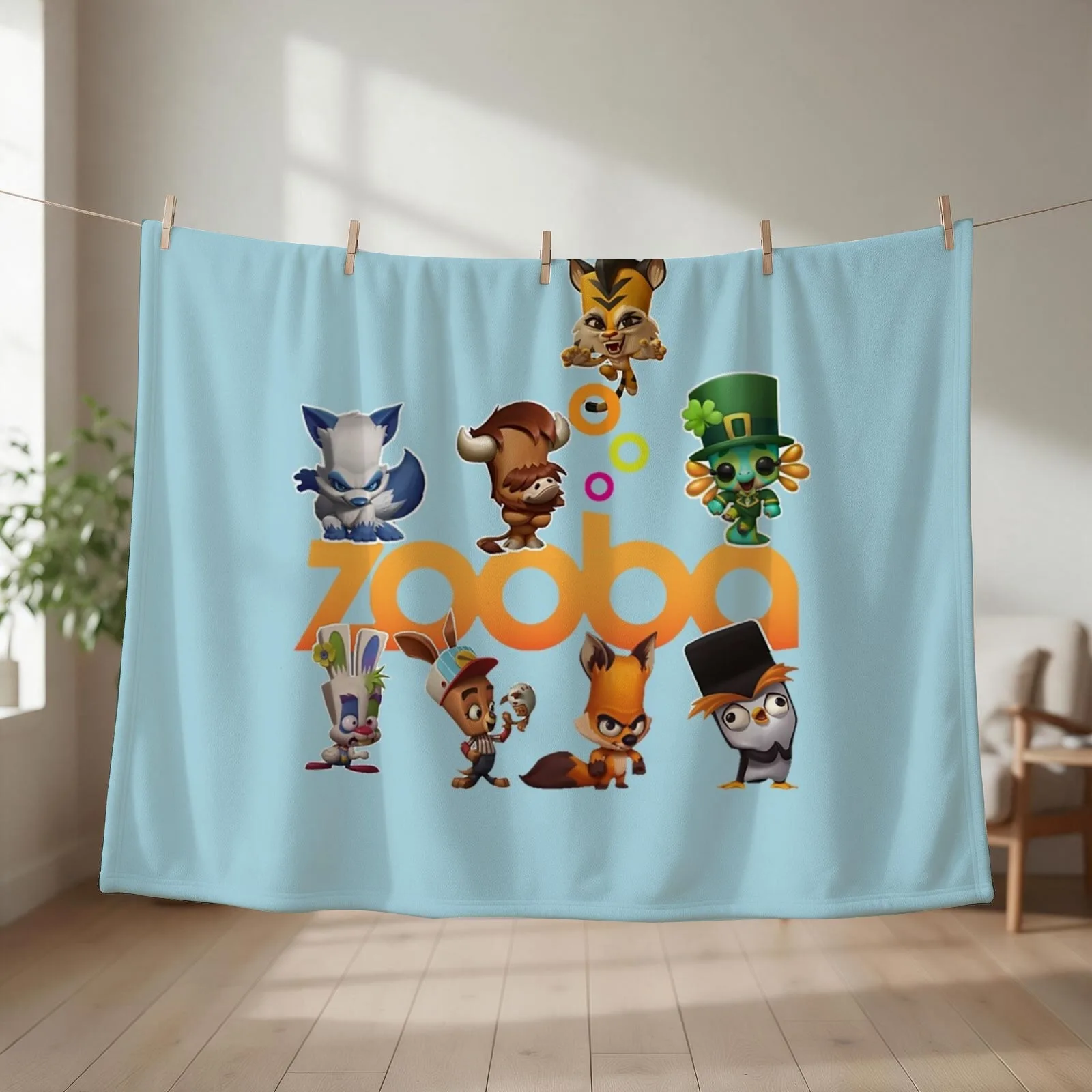 zooba Throw Blanket Soft Plush Plaid Custom Plaid on the sofa Nap Blankets