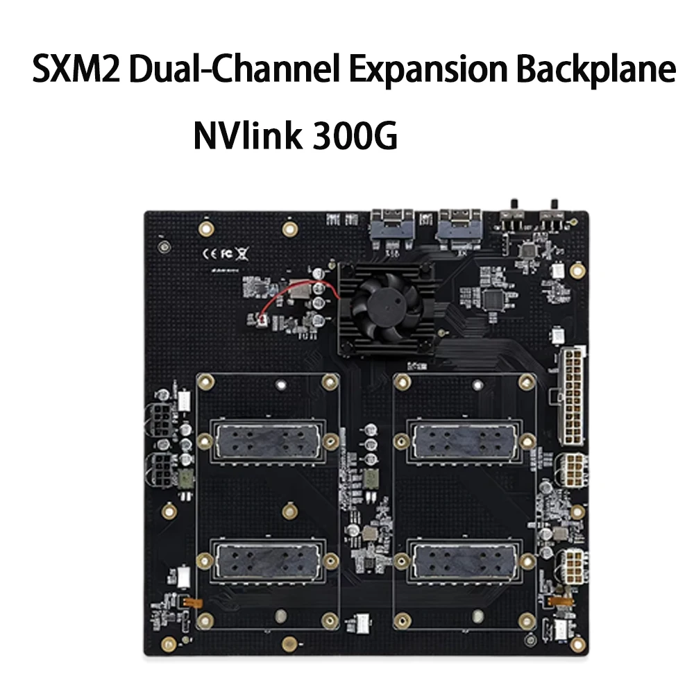 SXM2 for NVIDIA V100 GPU Adapter Board Card NVLink 300G 4‑GPU / 4‑Way Dual-Card Dual-Channel Pass-Through Expansion Backplane