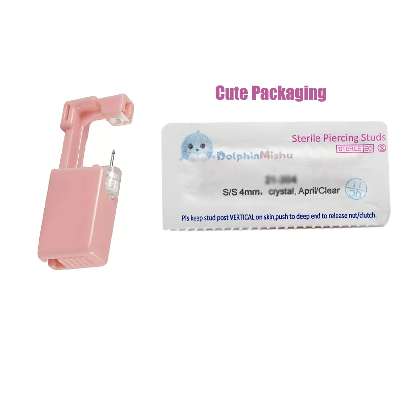 12-1PCS Cute Diposable Sterile Nose Piercing Unit Nose/Ear Piercing Gun Home Use NO PAIN Piercer Machine with 316L Nose Stud