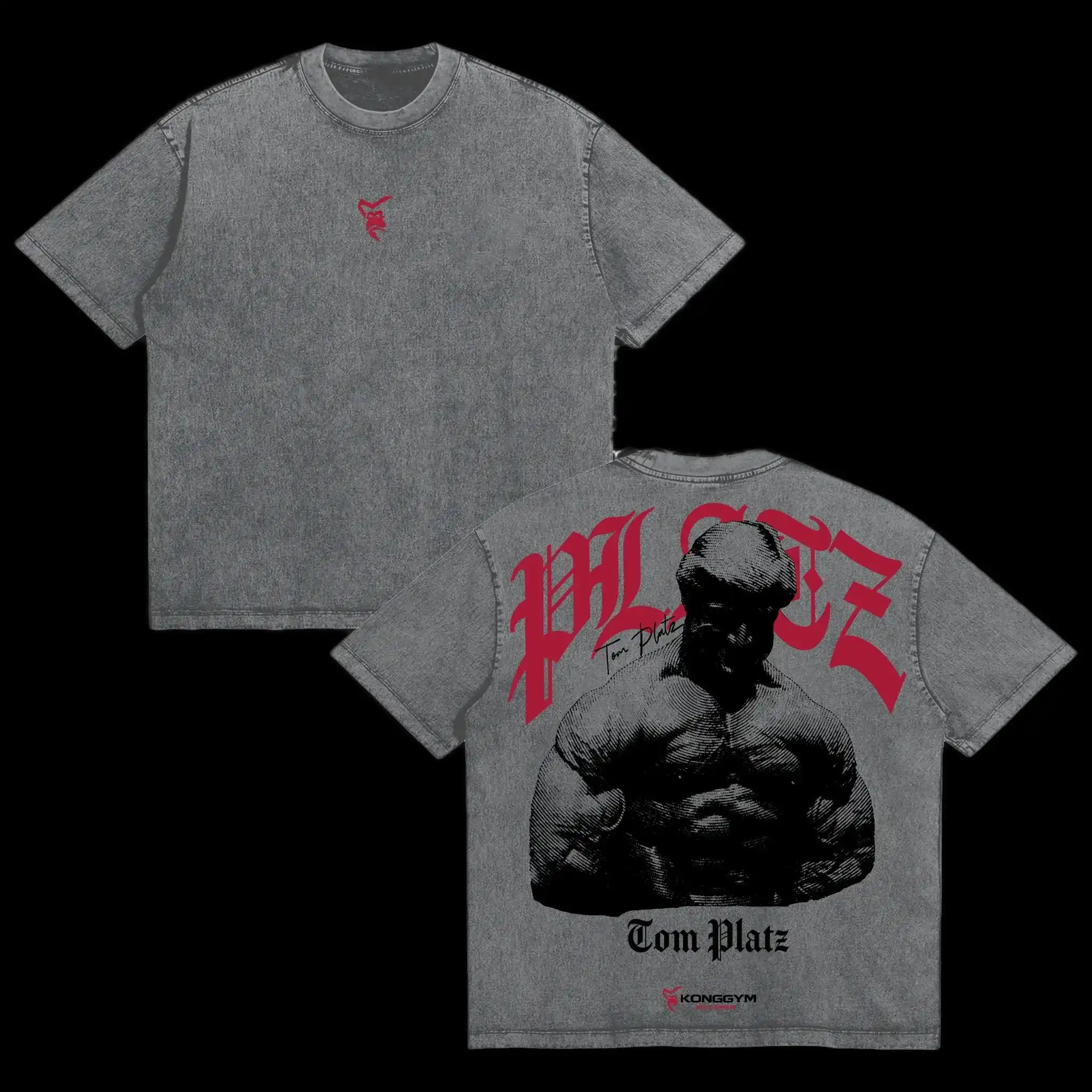 Tom Platz Washed Gym T-Shirt, Vintage Bodybuilding Oversized Pump Cover Workout Tee for Men