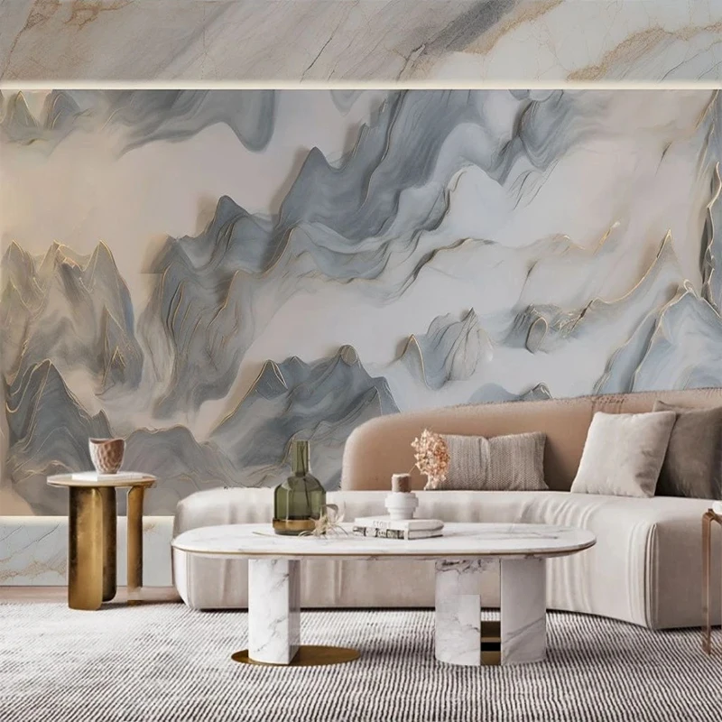 

Modern Custom Size 3D Wallpaper Creative Mountains Marble Pattern Art Wall Mural Paper for Living Room TV Background Home Decor