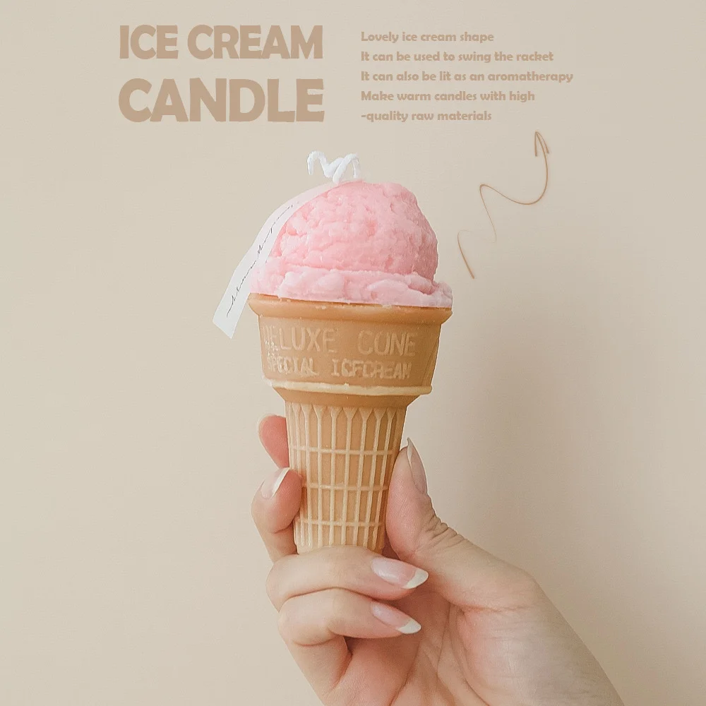 Ice Cream Candle Silicone Mold DIY Ice Cream Cone Aromatherapy Plaster Soap Diffused Stone Handmade Candle Mold Cake Decor Tools - view 3