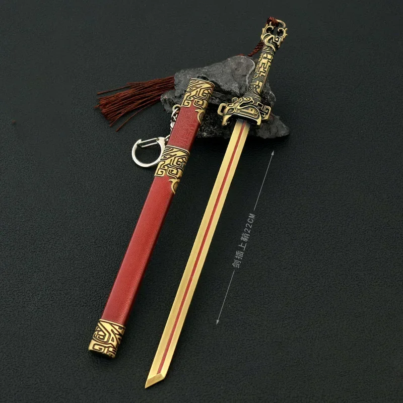 Wo Long: Fallen Dynasty Wapen Zhang Liao Dire Tijger Zwaard Mes 22 cm Game Perifere Metalen Zwaard Wapen Model Geschenken speelgoed Jongens
