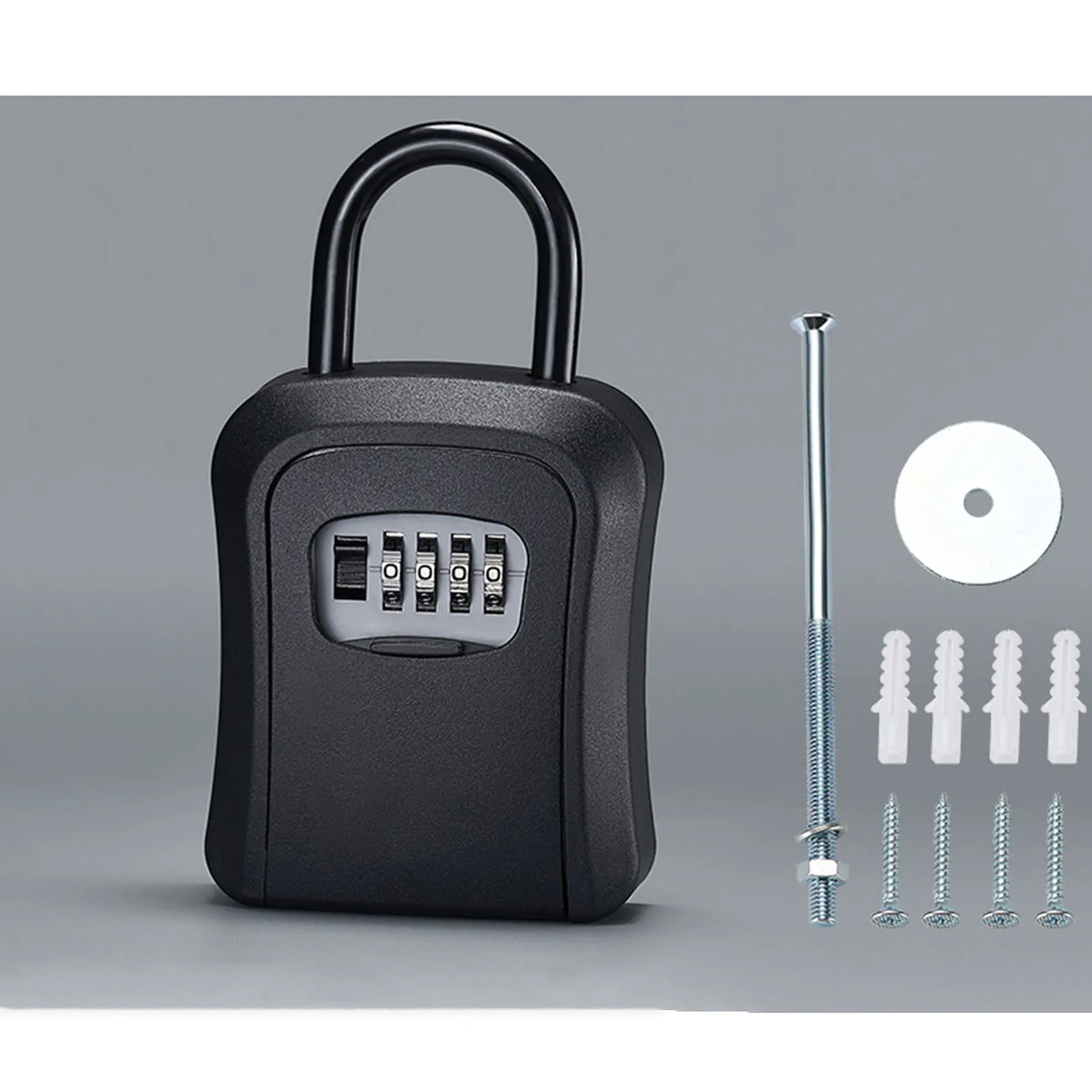 Safe Key Lock Box 4 Digit Code Box Free Installation Padlock Home Outdoor Waterproof Password Hanging Key Storage Organizer