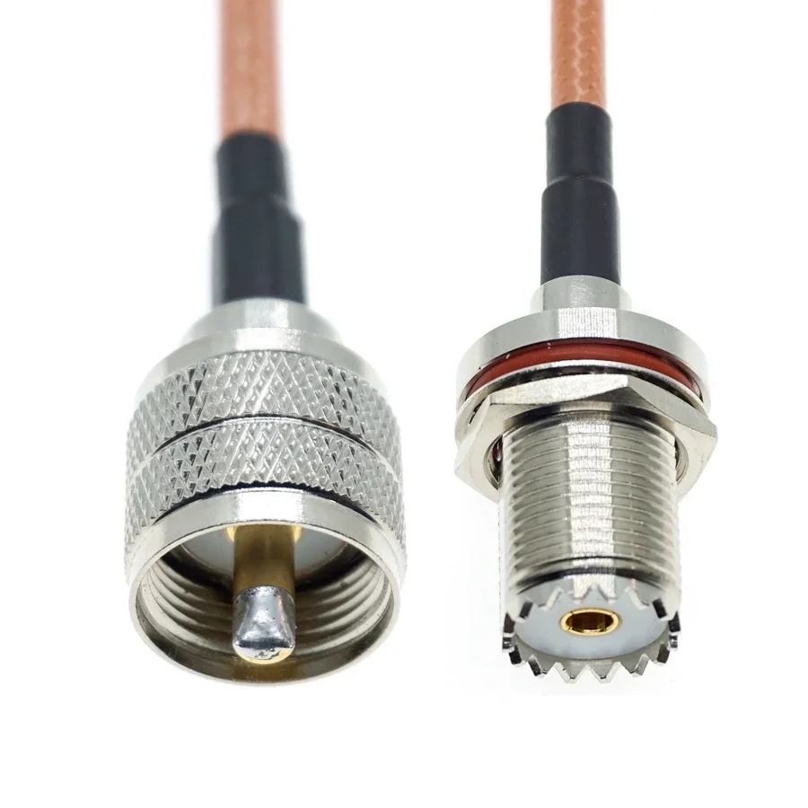 RG400 UHF 남성-UHF PL259 SO-239 남성 여성 플러그 잭 압착 동축 커넥터 RF 자동차 WIFI 안테나 확장 구리 동축 케이블