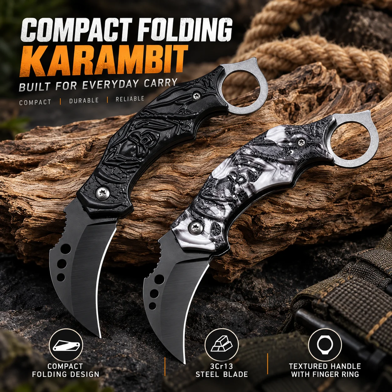Tragbares Outdoor-Klappmesser mit Abnehmbarer Kurzer Klinge Personalisiertes Campingmesser für Outdoor-Abenteuer