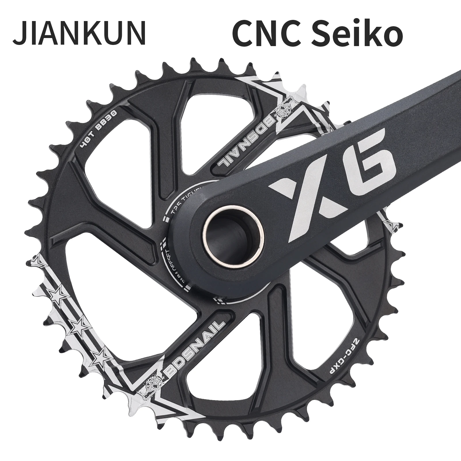 JIANKUN Mountain Bicycle Crankset 170mm Aluminum Alloy Direct-mounted Wide Narrow Chainring Mtb Crank