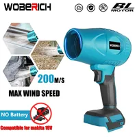 Brushless Electric Blower Turbo Jet Fan 200M/S Violent Air Gun Handheld Snow Leaf Dust Blowing Tool for Makita 18V （No battery）