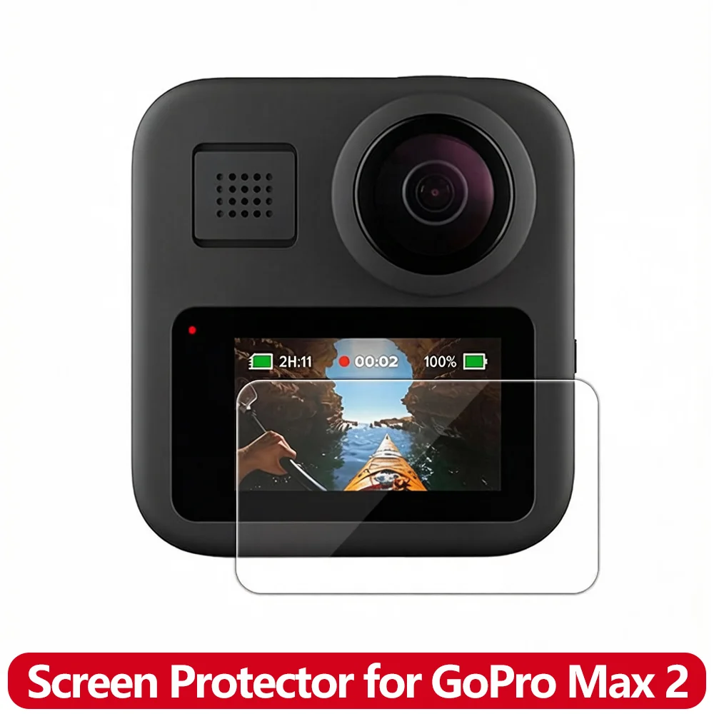 Displayschutzfolie für GoPro Max 2, gehärtetes Glas, 9H, kratzfest, HD-Klar, blasenfreie Folien, 1/2/3 Packungen, Zubehör für Action-Kameras