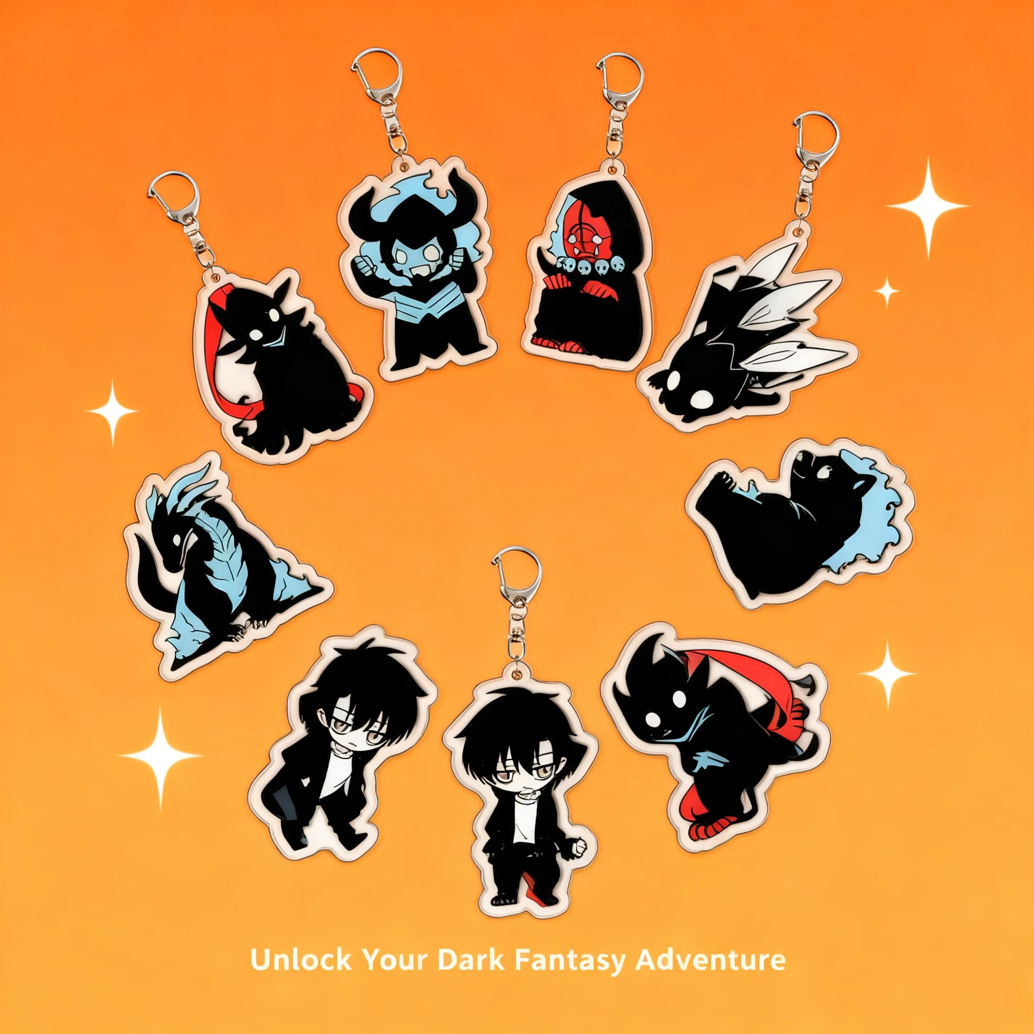 

Solo Level Up Sung Jinwoo Sung Jinah Double Sided Acrylic Keychain Cute Backpack Charm Anime Merchandise for Fans Collectors