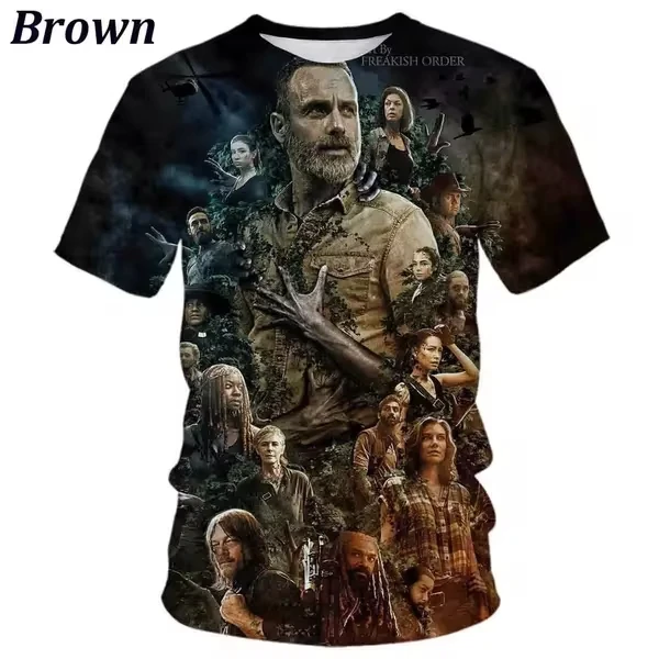 Movie The Walking Dead Graphic T Shirt Men Clothes 3D Printed Hip Hop O-Neck T-shirt Harajuku Fashion Kids Tees Unisex Clothing