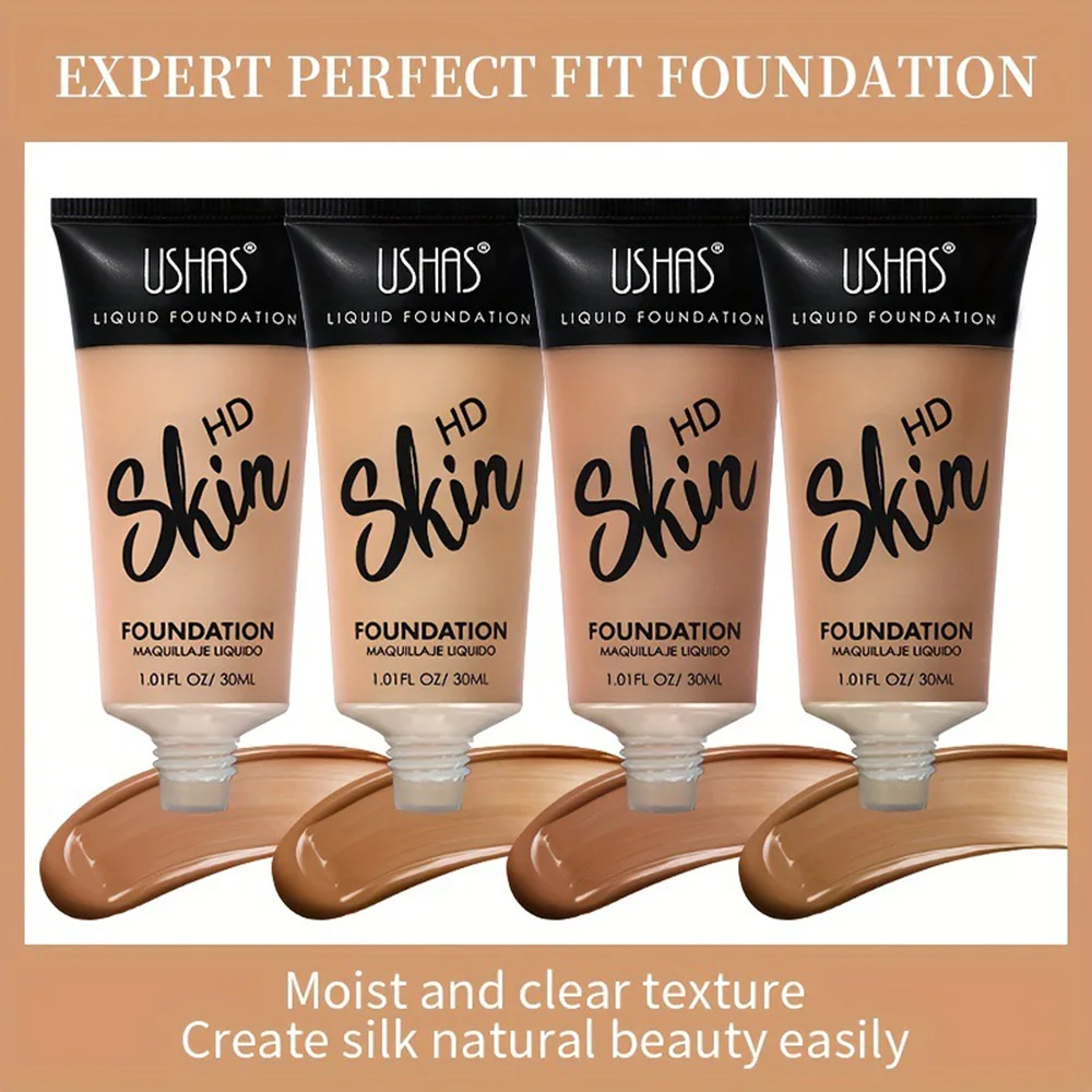 24Pcs 4 Colors Skin 24 Hr Extra-Long Wearing Liquid Hydrating Foundation Smooth Gorgeous & Flawless Complexion