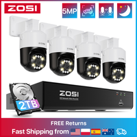 ZOSI 5MP PTZ POE Camera System AI Human Detect 4K 8CH Expand 16CH NVR CCTV Set Outdoor Security Video Surveillance Kit