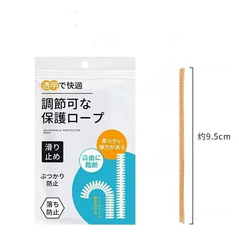 For Labubu Doll Silicone Rope Keychain Set with Clear Buckle Ring