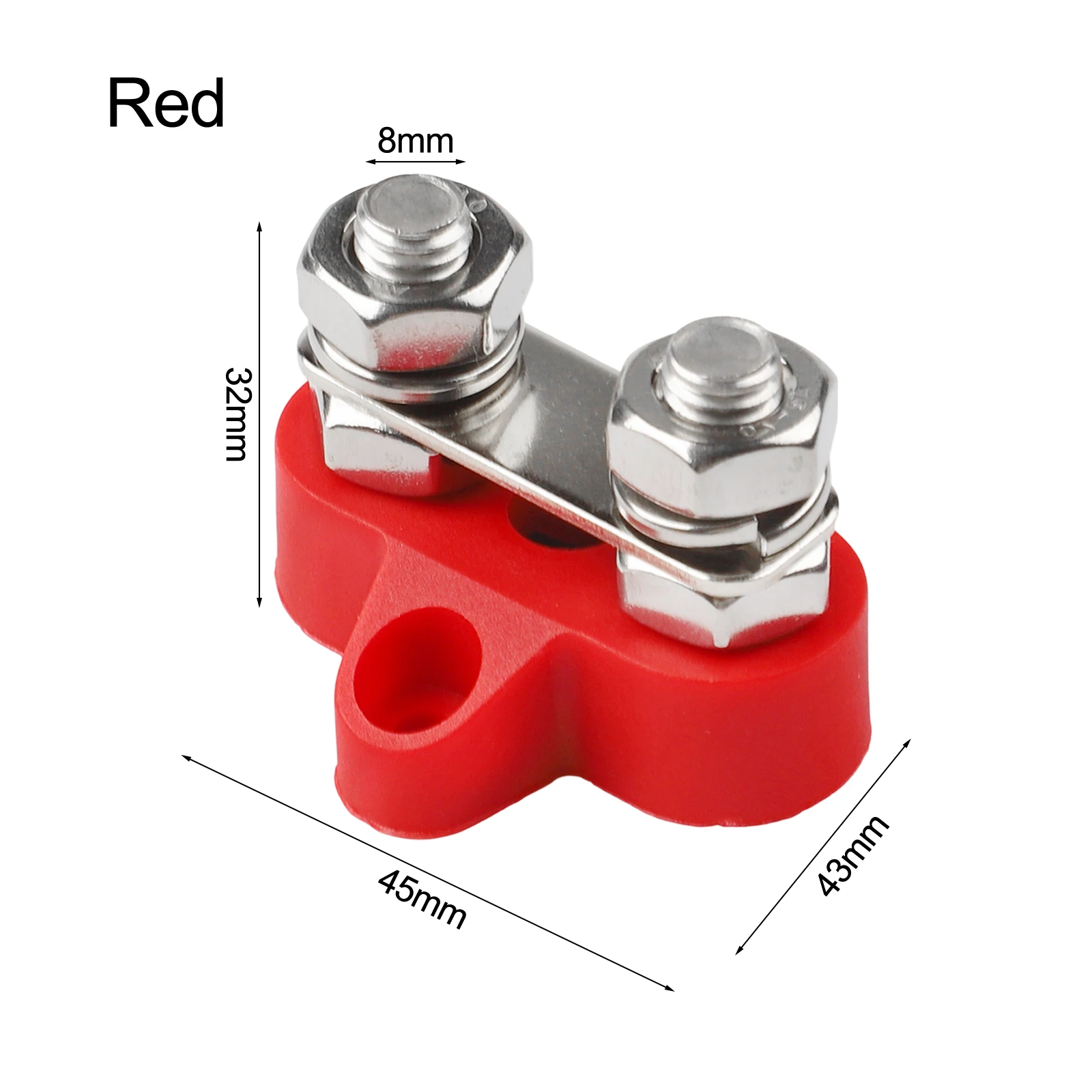 

Compact Size Block Battery Wiring Post Heavy-Duty Connections Rated Current 80A Stainless Steel Nuts And Screws