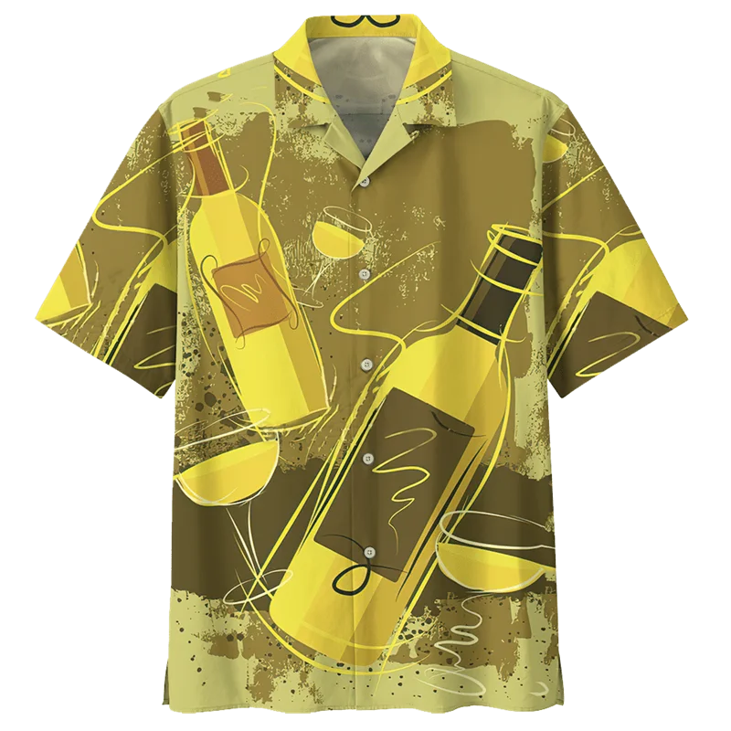 Camisa hawaiana con estampado 3D para hombre, camisa de manga corta con solapa, suelta, botones de calle, verano, Y2k