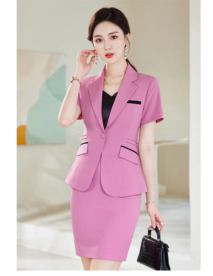 Summer Elegant Styles Women Business Suits with Skirt and Tops Ladies Office Work Wear Professional Blazers Career Clothing Set