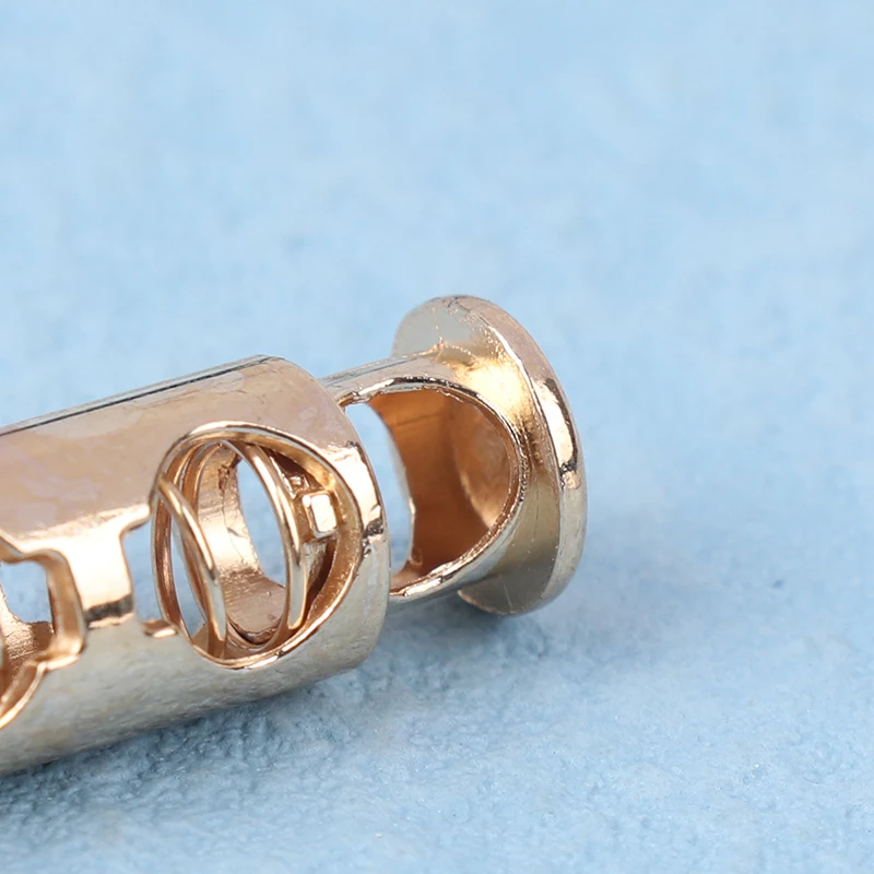 10 Pcs Metallic Spring Buckles with 2-Hole Design, Adjustable Cord Locks, Quick fastening Sewing Devices