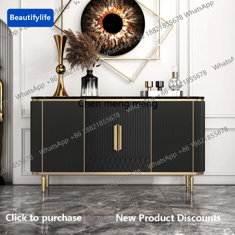 Y183 American light luxury door cabinet, living room solid wood storage cabinet, shell decorative dining side cabinet