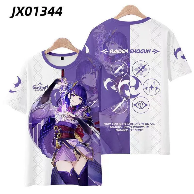 New Game Anime Genshin Impact Hutao Yae Miko Print T-shirt 3D Men Women Cosplay Tee Shirt Summer Street Harajuku Unisex Clothing