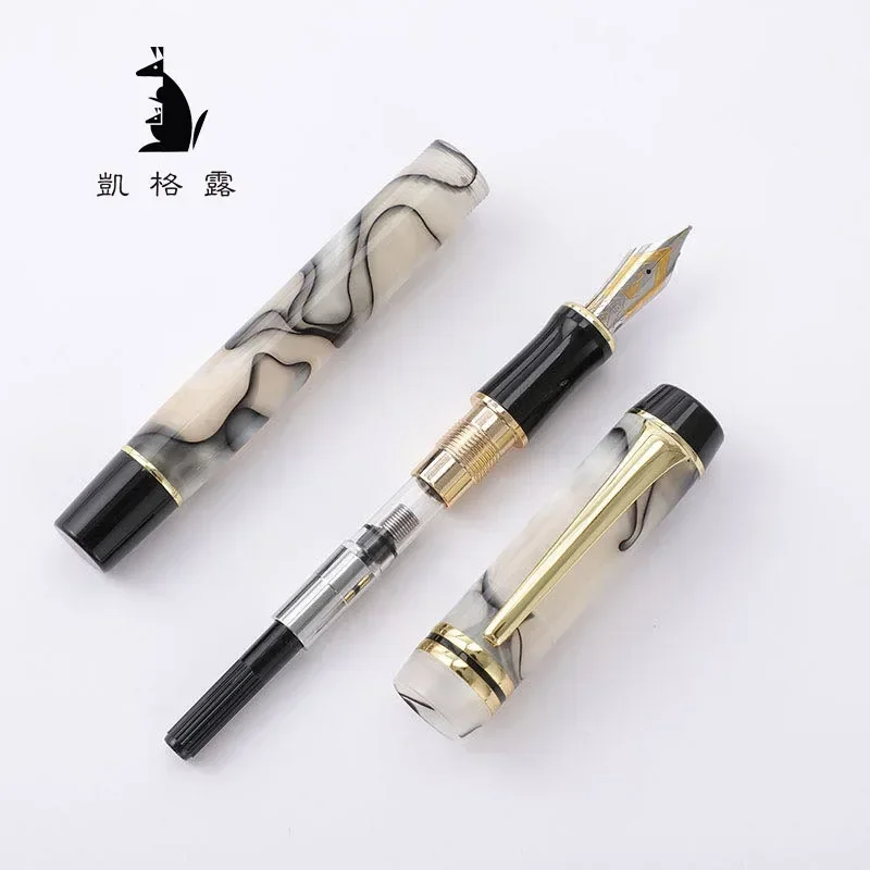 Hot Kaigelu 316 Acrylic Fountain Pen F Nib Blue Brown White Marble Amber Pattern Ink Pen Writing Gift For Students Office Busine
