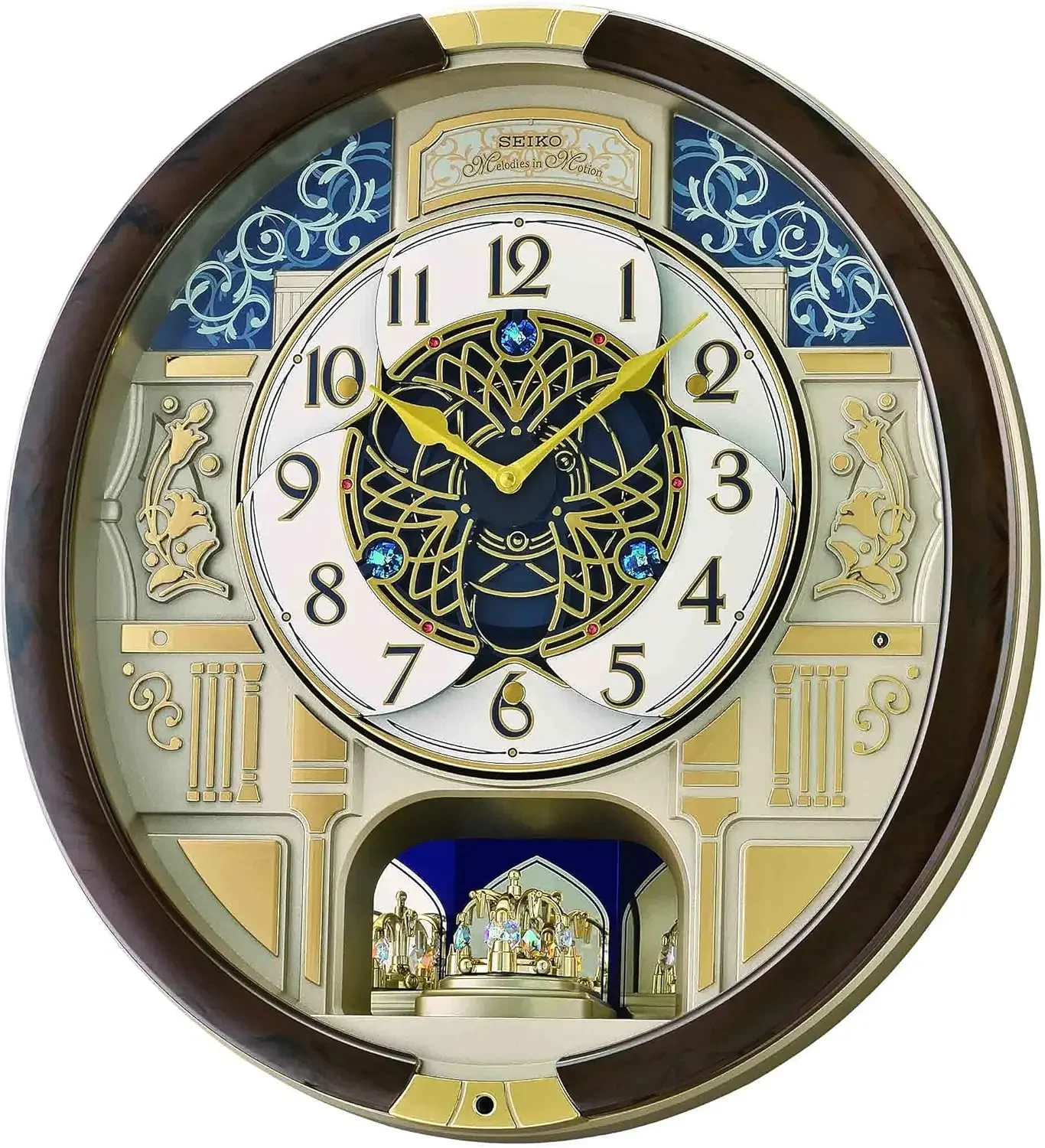 Melodies in Motion Wall Clock, Golden Trellis