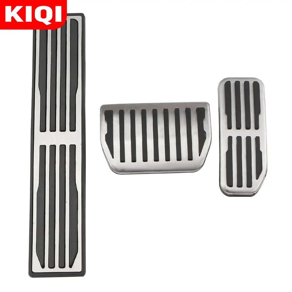 KIQI Stainless Steel Car Pedals Fit for Jaguar XE XF F-Pace F Pace 2015 2016 2017 2018 Gas Brake Foot Pedal Rest Pedales Pad