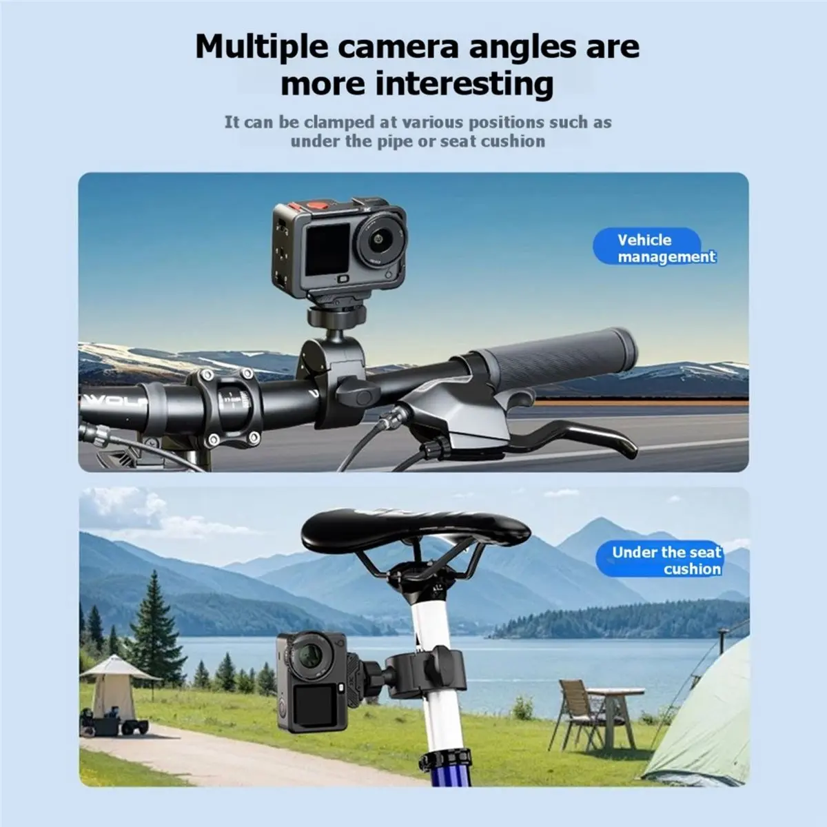 Handlebar Bike Mount for Action6 Nano Motorcycle Clamp Mount with Magnetic Quick Release Adapter