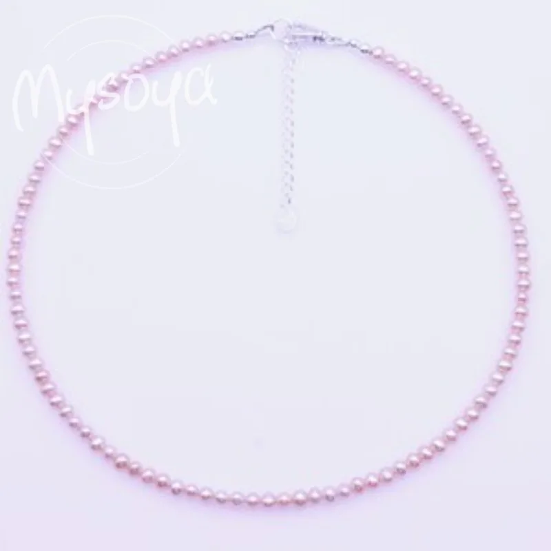 

MYSOYA Pink Freshwater Pearl Necklace 5-6mm With Gift Box For Her/Him Perfect Birthday/Wedding/Christmas/New Year'Gifts