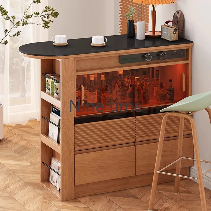 Drawers Coffee Bar Tables Storage Wooden Kitchen Dining Bar Tables Bistro Modern Minimalist Muebles De Cocina Home Furniture