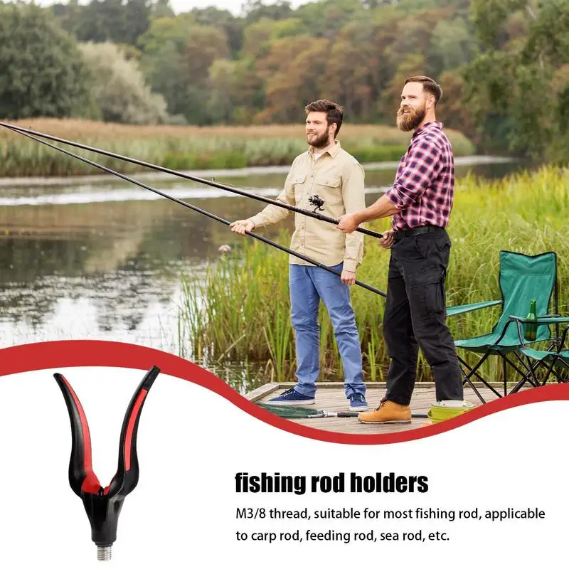 V Shape Fishing Pole Holder V-Shaped Fishing Pole Stand With Firm Grip Portable Practical Fishing Supplies Multifunctional Pole