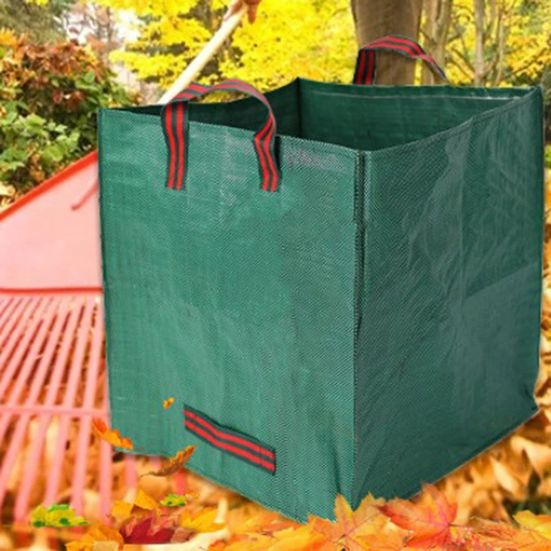 125/270L Garden PP Plant Flower Garbage Bag Deciduous Bag With Reinforced Handles Trash Can Garden Lawn Leaf Sundries Sack