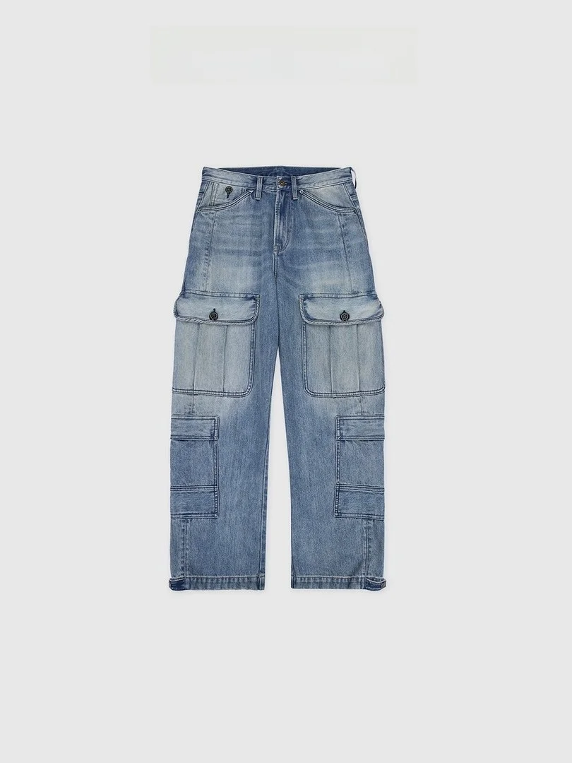 

Ретро джинсы из плотного денима с высокой талией, повседневные, свободного кроя, без стрейча, для женщин, осень-зима, модные