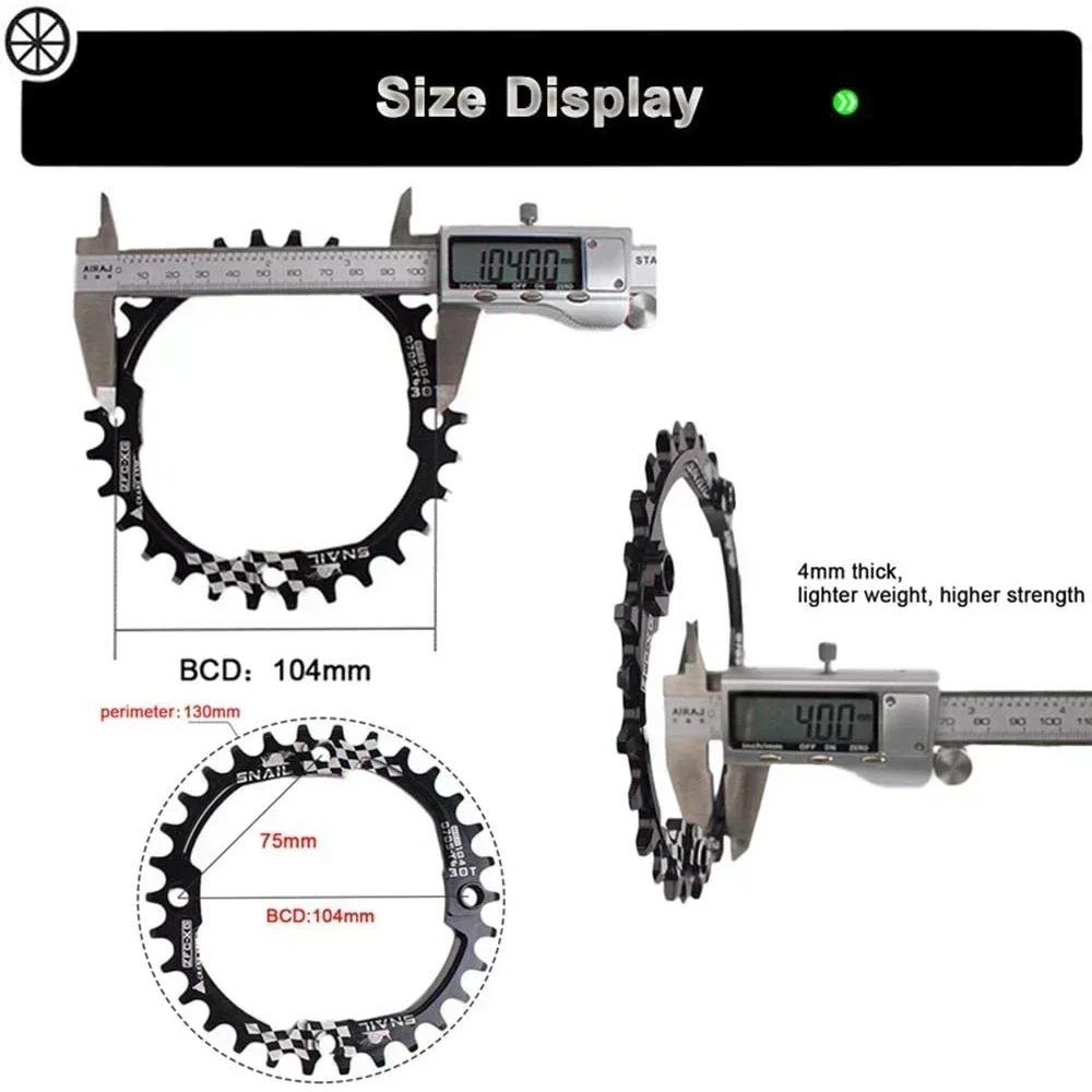 Chainring 104bcd 30T Round Chainwheel Narrow Wide MTB Crankset Plate Mountain Bike Tooth Plate BCD 104 Chain Wheel