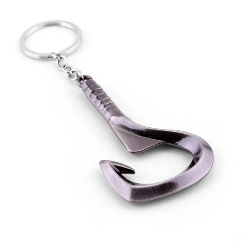 Game Dota 2 Keychain Bottle Opener Pudge Metal Alloy Hook Weapon Model Porte Clef Keyring Pendant Fashion Jewelry Gifts For Men