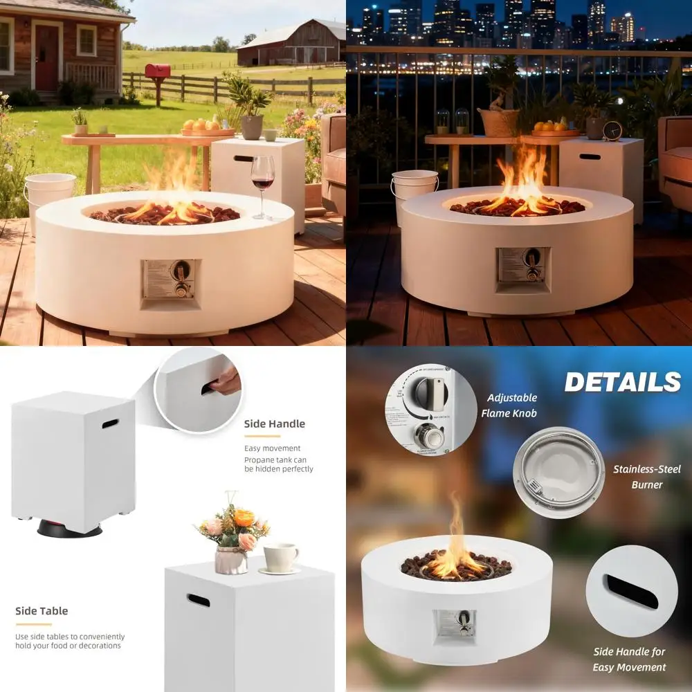 

Круглый стальной уличный стол для костра на пропане с автоматическим зажиганием, диаметр 30, 50 000 БТЕ, крышка бака в комплекте