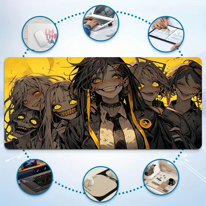 Evil Girl Group Desk Mat Large Gaming Mouse Pad Non-Slip Rubber Base Keyboard Mat Durable for PC Laptop