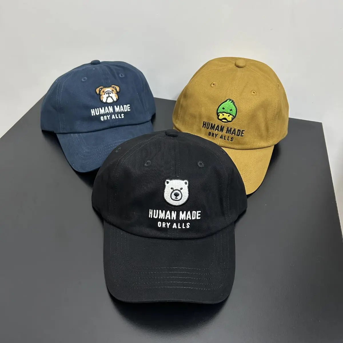 Latest Human Made Bear Embroidered 6 Panel Cap Curved Brim Unisex Summer Streetwear